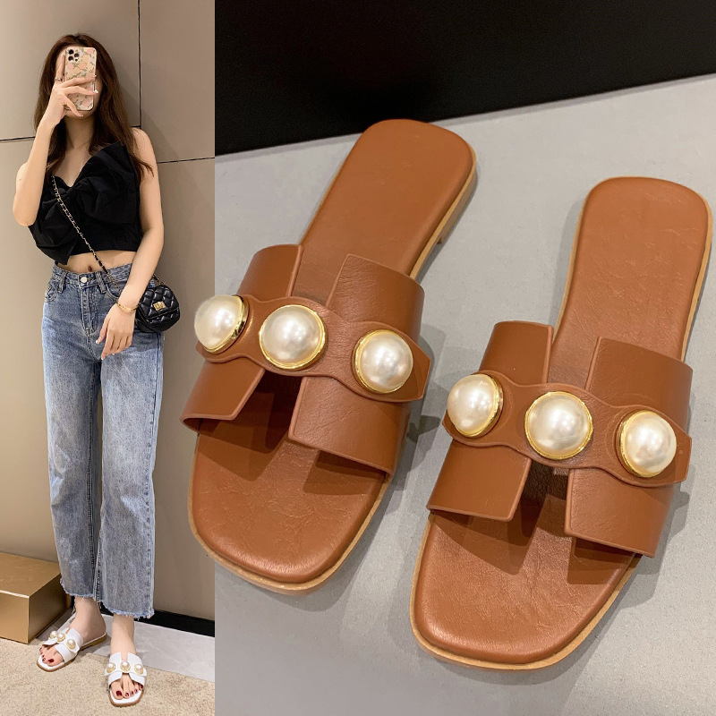 Large Size Ladies Slippers Sandals 2022 Women's Casual Shoes Rubber Flat Slipper