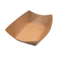 Côtelettes de poulet frites jetables en papier Kraft, aliments pour frites, salade de fruits, plateau ouvert résistant à l'huile, bateau en papier