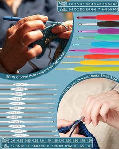 אומנות דייי אמנות מלאכה כלי תפירה ערכת הסרוגה לילדים למתחילים ילדים מבוגרים ערכת וו סריגה עם סט אריגה שקית אחסון - Product Image 3