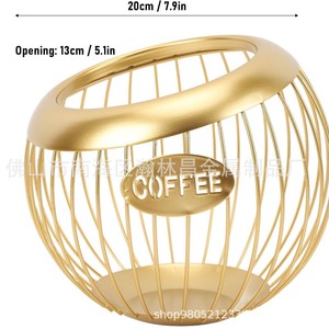 ชั้นวางเก็บแคปซูลกาแฟโลหะสีทอง สำหรับวางโชว์บนโต๊ะ ใช้ในร้านกาแฟ - Product Image 2