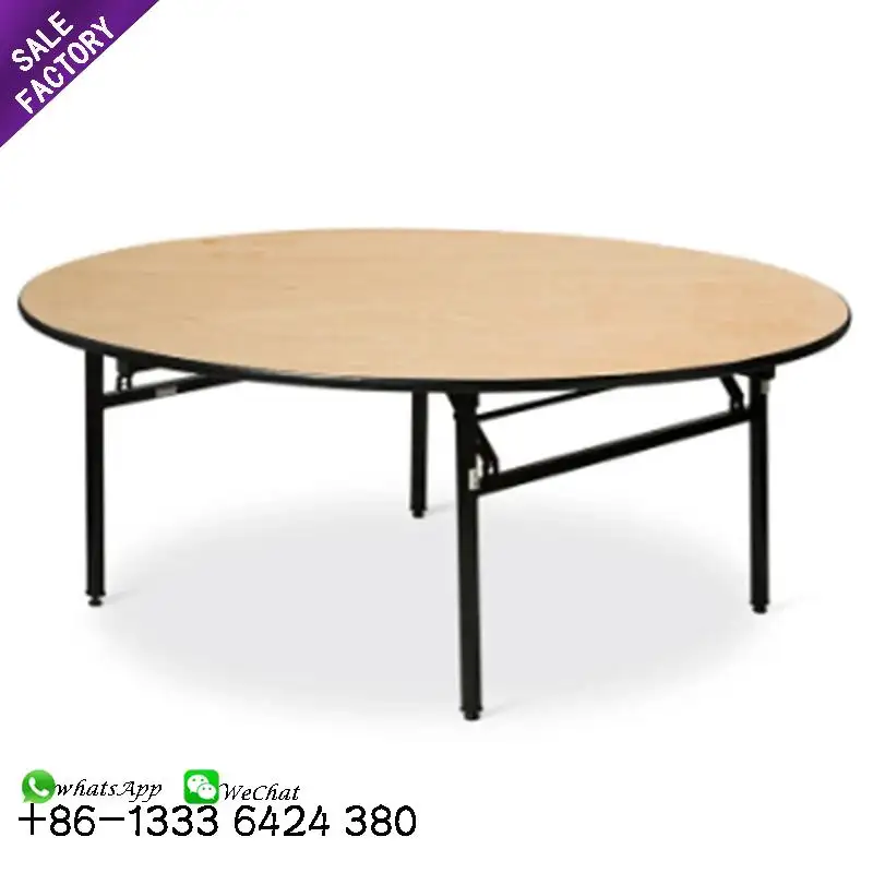 Sino Perfect-mesa plegable de madera a prueba de fuego para banquete, patas plegables redondas para boda, madera contrachapada, de Pvc