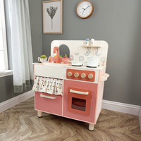 Juego de Cocina de Madera Rosa, Ecológico y Moderno, Multifuncional y Educativo, Juguetes de Cocina para Niños, Unisex, EDULAND