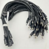 Câble d'extension 12v dc mâle/femelle, 5.5x2.1/5.5x2.5mm, 1m, noir, 2C18AWG