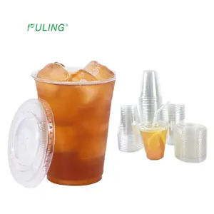 Gitmek için dirnk bardak 12 16 24 oz tek kullanımlık plastik bardaklar buzlu kahve Smoothie Boba çayı soğuk suları slush ve gitmek için içecekler