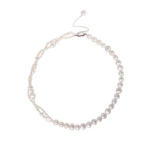 Collier de perles d'eau douce baroque irrégulier, style féminin, design unique rétro français, chaîne de pull décontractée - Product Image 5