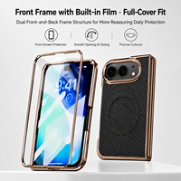Étui de luxe magnétique en fibre de carbone pour iPhone 18 Fold avec protection d'écran en verre