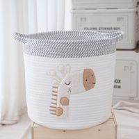 Panier de rangement en corde de coton brodée et moelleuse, idéal pour la chambre, le panier à linge, le bureau, l'entrée, et pour ranger les jouets et