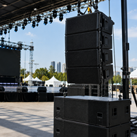BLA210 Altavoces de Línea Activa de Dos Vías con Doble Woofer de 10 Pulgadas, con Imán de Neodimio, para Uso Móvil en Bandas de Gira