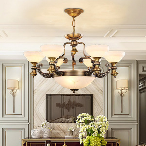 American-Style Copper Chandelier for Large Villa Lighting - Product Image 1