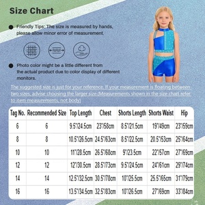 Conjunto de Gimnasia y Danza para Niñas de 6 a 16 Años, Top Corto Metálico con Pantalones Cortos para Clases y Competiciones de Gimnasia y Danza Latina - Product Image 6