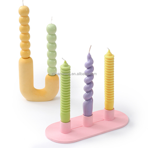 Moule à <span class=keywords><strong>bougie</strong></span> en silicone grand format Nicole fait main, écologique, pour bougies pilier 3D à visser, idéal pour dîner aux chandelles - Product Image 5