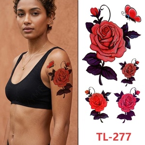 Tatuajes Temporales Impermeables con Diseños <span class=keywords><strong>de</strong></span> Rosas para Mujeres y Niñas, Adhesivos Sexys <span class=keywords><strong>de</strong></span> Arte Corporal con Flores para Espalda, <span class=keywords><strong>Hombro</strong></span>, Brazo, Cuello y Pierna - Product Image 4