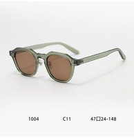 Lunettes de soleil rondes classiques rétro populaires 1004 avec rivets, unisexe, légères, verres polarisés TAC, fournisseur d'usine, logo personnalisé