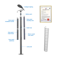 Lampe solaire cylindrique pour poteau, IP65, résistante à la neige, pour extérieur, jardin, clôture, poteau, LED