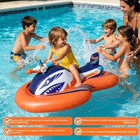 Bateau gonflable Requin pour enfants avec pistolet à eau intégré pour la piscine estivale, jouet bateau à moteur et pistolet à eau