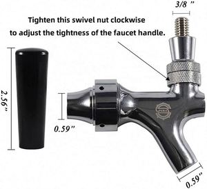 PERA 3/8 ''Latón Golden Draft Beer Dispenser Tap Faucet - Product Image 2