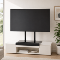 Support TV moderne DMP DS302, nouvelle arrivée, professionnel, capacité de charge de 110 lb, VESA 600x400, plateau en verre trempé, pour téléviseurs LCD LED de 32 à 65 pouces