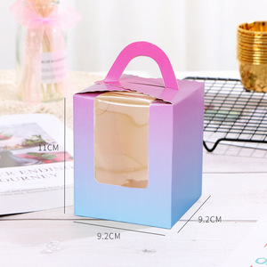 Sản Phẩm Hộp Giấy Mới Hộp Bánh <span class=keywords><strong>Cupcake</strong></span> Đơn Màu Vàng Tím Trắng Đen Hồng Có Cửa Sổ - Product Image 6