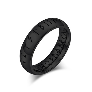 Anillos Nórdicos Vikingos Vintage <span class=keywords><strong>para</strong></span> Hombre, Anillos de Acero Inoxidable <span class=keywords><strong>para</strong></span> Hombre y Mujer, Regalo con Runas Vikingas, Anillo de Regalo <span class=keywords><strong>para</strong></span> Él - Product Image 4