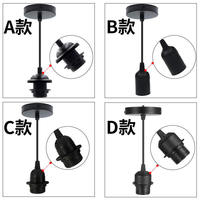 Support de lampe à ampoule filetée E27 avec tissu vintage WIire Cable Ceiling Pendant Light Cord Kits