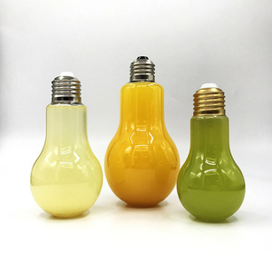 Botellas de Plástico para Jugo con Forma de Bombilla de 500 ml, Botellas para Bebidas con Tapa de Rosca Dorada y Plateada, Venta al Por Mayor - Product Image 6
