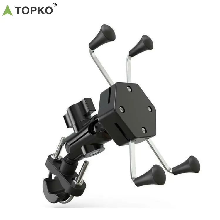 Topko Rvs Klem Armen Anti Shake En Stabiele 360 Rotatie Fiets Accessoires Fiets Mobiele Telefoon Houder