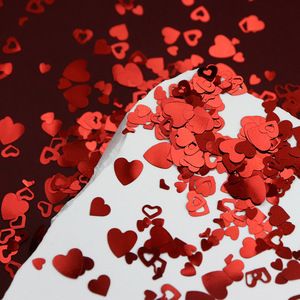 6 Rejillas de Lentejuelas Brillantes para Decoración de Uñas con Forma de Corazón Rojo para el Día de San Valentín, Accesorios para Decoración de Uñas con Lentejuelas Láser Rojas - Product Image 3