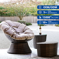 Ensemble de meubles de jardin contemporains en aluminium avec cadre en rotin PE tressé à la main, durable, pour terrasse extérieure, canapés de jardin, canapé d'extérieur