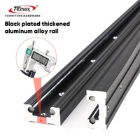 Temax DB5016T Aluminium Invisible 90 °   Glissières de table à manger pivotantes pour table île, fermeture amortie, accessoire de mobilier