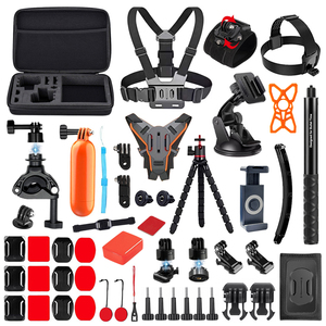 Kit d'accessoires pour caméra d'<span class=keywords><strong>action</strong></span> 50-en-1 HONGDAK Factory OEM : Sangle <span class=keywords><strong>de</strong></span> poitrine, support <span class=keywords><strong>de</strong></span> fixation pour casque, sangle <span class=keywords><strong>de</strong></span> tête pour GoPro et Insta360 - Product Image 1