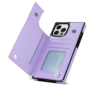 Custodia a portafoglio in pelle PU per telefono aziendale da donna per <span class=keywords><strong>iPhone</strong></span> 14 Pro Max 13 12 <span class=keywords><strong>11</strong></span> pro <span class=keywords><strong>Cover</strong></span> con cordino lungo - Product Image 2