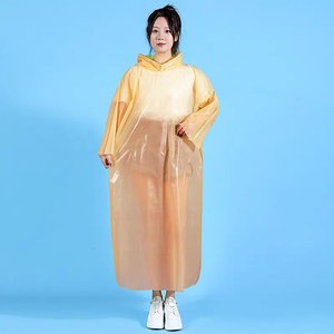 Eco-Friendly Long Hooded Rain Poncho Lightweight Card <strong>Raincoat</strong> Waterproof for Four Seasons - Product Image 4