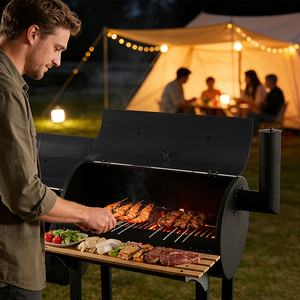 Modern Metal Powder Coated Durable Portable Heavy Duty <strong>Charcoal</strong> BBQ <strong>Grill</strong> with Remote Control and Trolley for Outdoor Use - Product Image 4