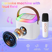 Meilleure vente : Microphone design avec lumières RGB colorées pour enfants et adultes, haut-parleur stéréo sans fil en métal