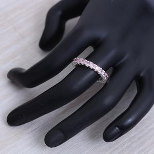 Bague d'éternité pour femme en argent sterling 925 Boho Designer classique violet améthyste pierre précieuse plaqué rhodium réglage de broche mariage - Product Image 2