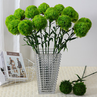 Composition florale artificielle de carnations vertes en caoutchouc souple, pour décoration intérieure, accessoires de photographie de mariage et extérieur, et déguisement