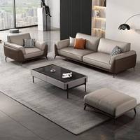 Ensemble de canapés modulaires rectangulaires en cuir de grande taille, design moderne pour appartement et villa, meubles de salon, couleur personnalisée