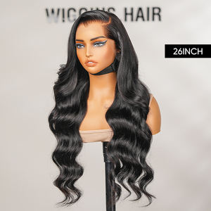 Perruque frontale en dentelle HD transparente 13x6 <span class=keywords><strong>Wiggins</strong></span> en cheveux humains vierges bruts, ondulée, de 16 à 40 pouces, sans colle, pré-épilée - Product Image 4