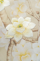 Papier peint de luxe SUNGPU, broderie à la main, peinture murale florale de magnolia et d'oiseaux, art mural brodé de qualité supérieure pour villa et hôtel