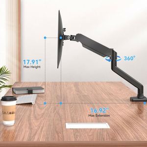 Single Monitor Height Adjustable Pneumatic Arm Desk Mount <b>Stand</b> Classic Universal VESA for <b>Screens</b> up to 32 Inches in Stock - Product Image 2