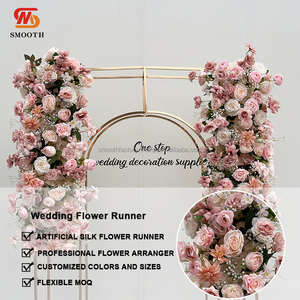 Corredor de flores de aliento de bebé rosa personalizado hecho a mano decoración de fondo suave para Eventos Fiestas bodas Día de San Valentín - Product Image 4