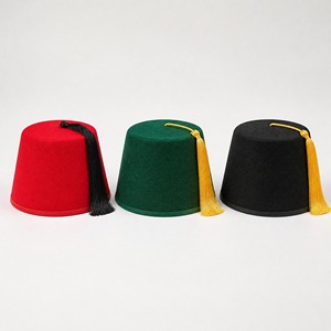 Costume de fête turc Tarboosh, <span class=keywords><strong>chapeau</strong></span> Fez <span class=keywords><strong>marocain</strong></span> <span class=keywords><strong>rouge</strong></span> et vert avec pompon doré et noir, unisexe pour adultes - Product Image 4