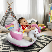 Jouet licorne gonflable, siège d'apprentissage Portable pour bébé, chaise de bain gonflable, canapé en PVC, tabouret de douche pour jouer, manger et se baigner
