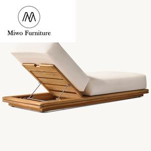 Ensemble canapé-lit simple imperméable et crème solaire pour loisirs de plein air <span class=keywords><strong>en</strong></span> <span class=keywords><strong>teck</strong></span> cour hôtel villa patio <span class=keywords><strong>piscine</strong></span> - Product Image 4