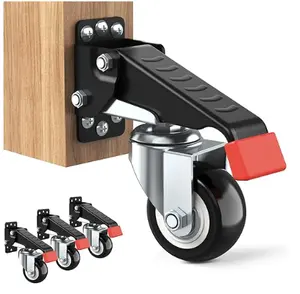 Workbench Casters Kit 600lbs Heavy Duty Quick Release 2 Mounting Options Retractable Workbench Stepdown Caster Wheels