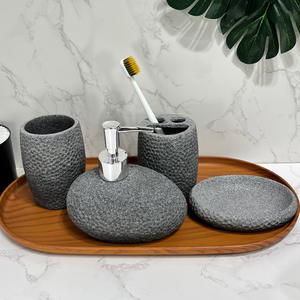 European style <b>bathroom</b> four-piece set Resin sandstone wash kit <b>bathroom</b> supplies home toilet lotion bottle suit - Product Image 3