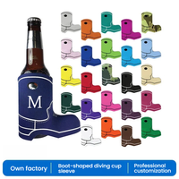Manchon isotherme pour canette en néoprène léger, motif botte de cowgirl, pour cadeaux de enterrement de vie de jeune fille, manchon à bière 'Let's Go Girls', décoration de fête prénuptiale, article fantaisie