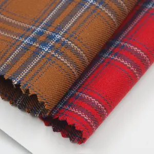 Plaid tinti in filo di alta qualità all'ingrosso di alta qualità check 98 poliestere 2 tessuto spandex per camicie cappotto adatto