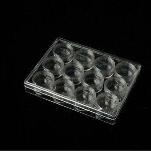 Transparent Cosmetic Storage Box 12 Compartment Plastic Rectangular With Partitions For Beads Rhinestones Nail Art - Product Image 3