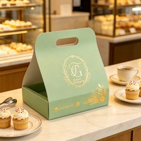 Boîte Cadeau de Luxe Personnalisée pour Pâtisseries Arabes, Desserts, Chocolats, Crownies, Basbusa, Gâteau aux Dattes avec Poignée de Transport